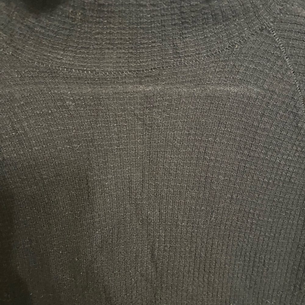 Free People Black Waffle Mock neck Long sleeve Top - Picture 2 of 8